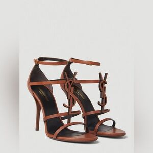 New Authentic Saint Laurent Cassandra YSL Logo Sandal Size 38
